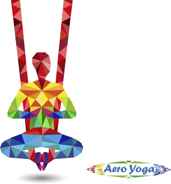 Aero Yoga. Afbeelding van driehoeken — Stockvector