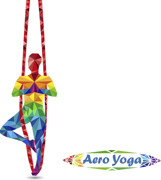 Aero jóga. Kép a háromszögek — Stock Vector