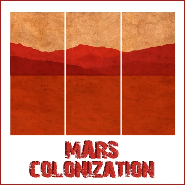El paisaje del planeta Marte — Vector de stock