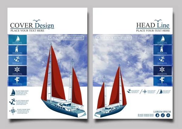 Yacht club. Flyer design mall vektor. — Stock vektor