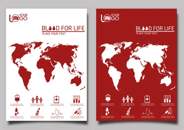 Donante de sangre. Flyer diseño plantilla vector — Vector de stock