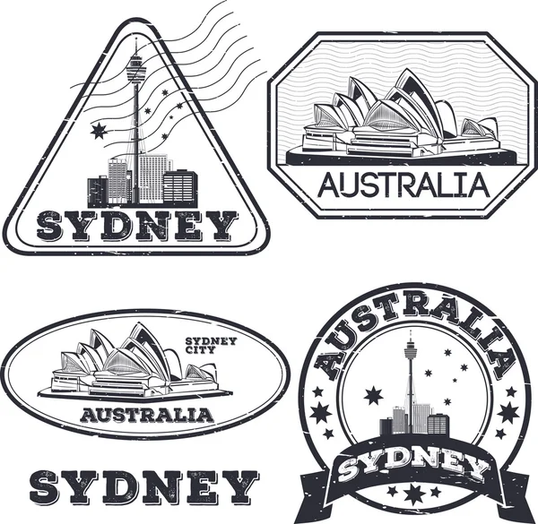 Sydney city bélyegek — Stock Vector