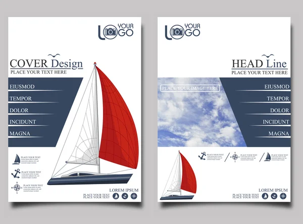 Yacht club. Flyer design mall vektor. — Stock vektor