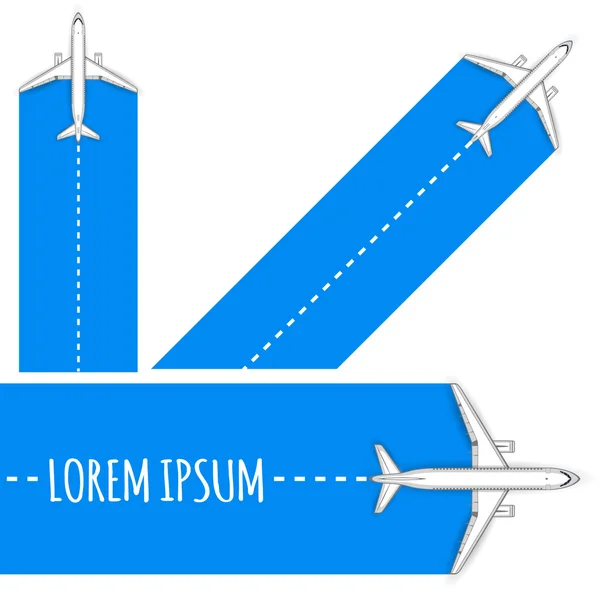 Kommersiella flygningar i flygplan. — Stock vektor