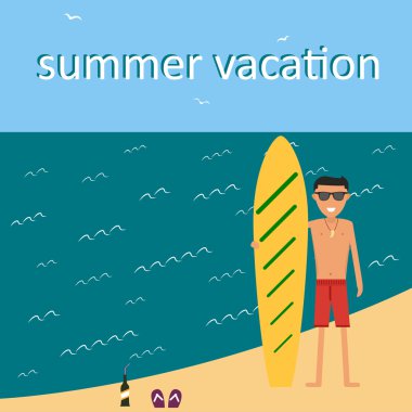 Erkek sörfçü denizin dalgaları sürme