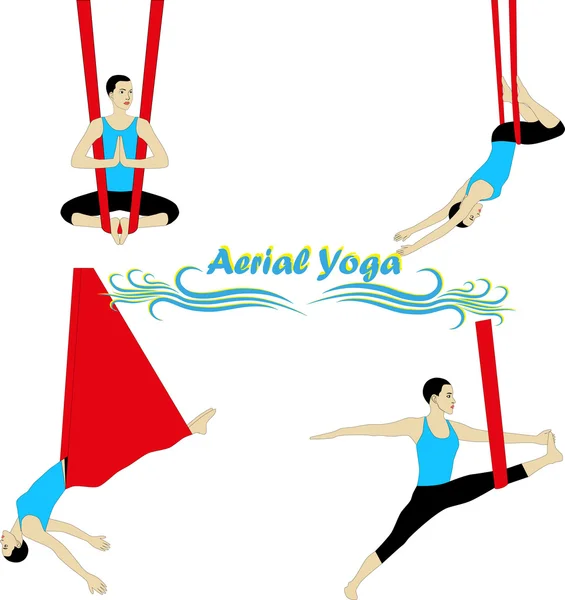 Yoga vanuit de lucht — Stockvector