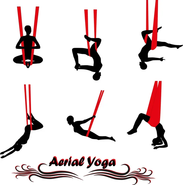 Yoga aérien — Image vectorielle