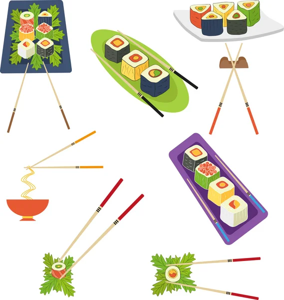 Set di sushi — Vettoriale Stock