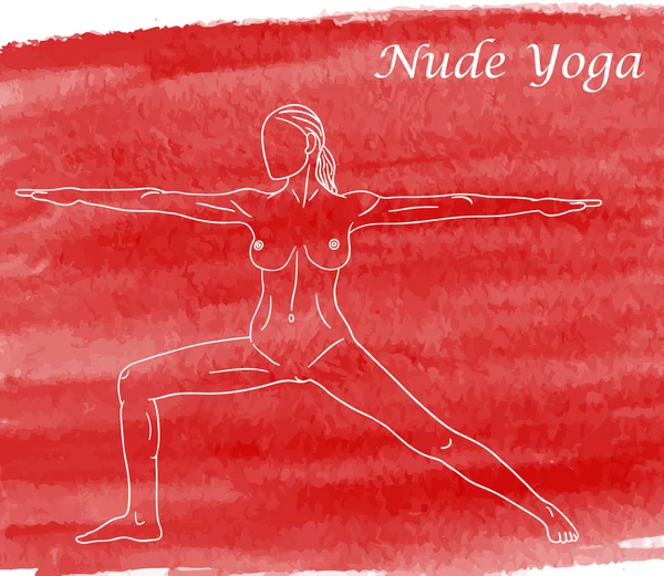Nude yoga — Stock Vector