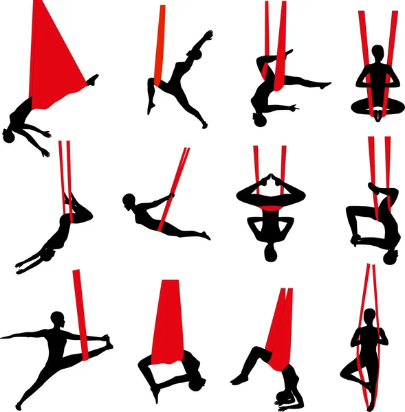 Yoga aus der Luft — Stockfoto