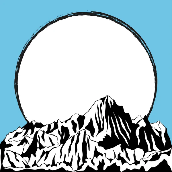 Vektor ilustrasi dari pegunungan. Alpine gletser - Stok Vektor