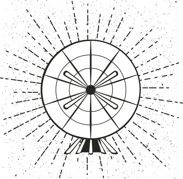 Vektor Illustration Parabolsattelit. isoliertes Objekt auf weißem Hintergrund — Stockvektor