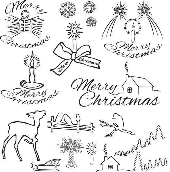 Symbols of christmas — Stock Vector