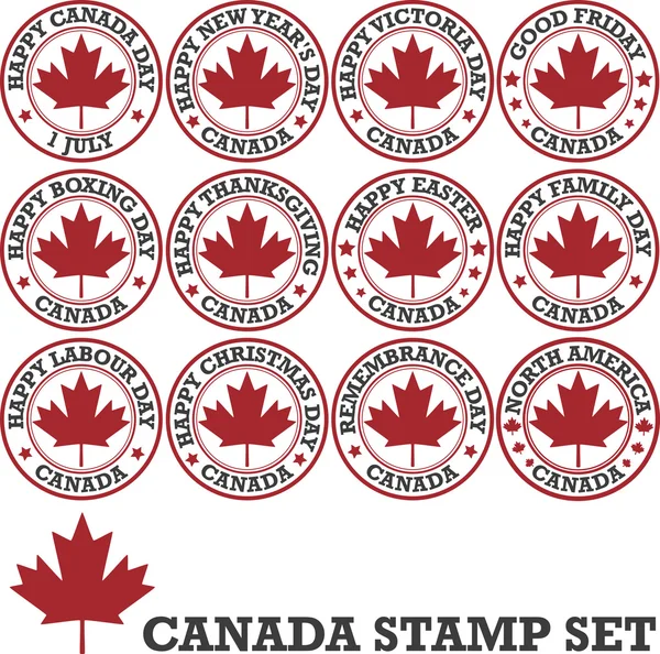 Canadian stamp set — Stock Vector