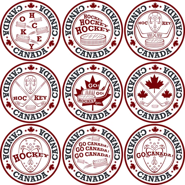 Logo of all national hockey league teams. NHL team icons. Set all the new  hockey teams logos. Vector eps illustration. Stock Vector