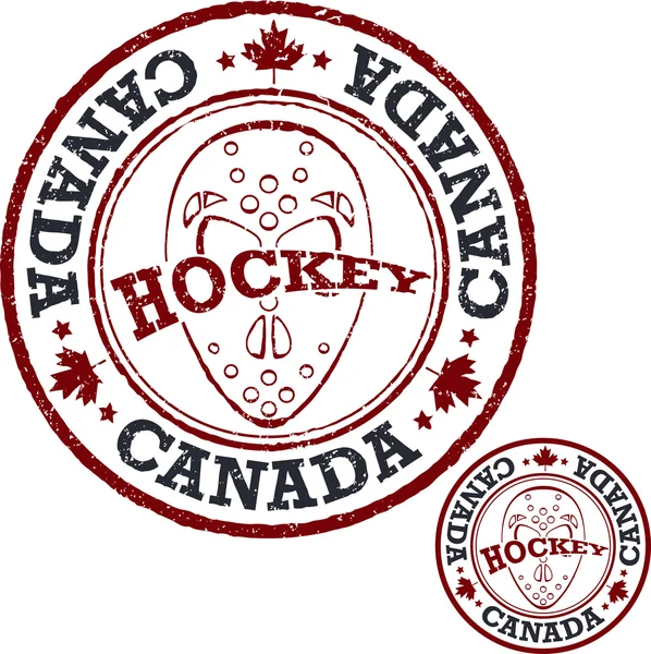 Sello de hockey canadiense . — Vector de stock