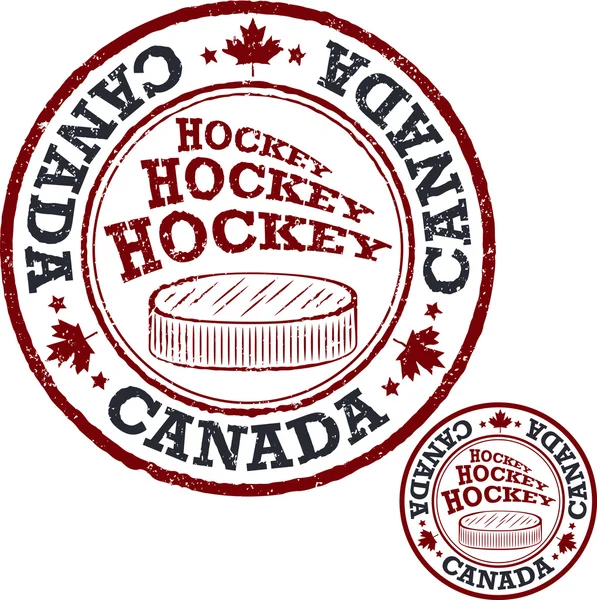 Sello de hockey canadiense . — Vector de stock