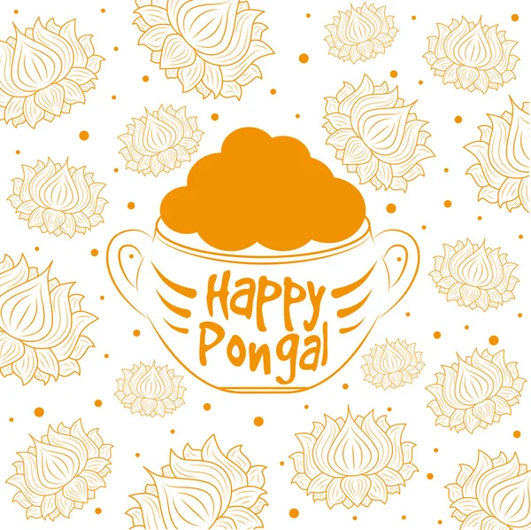 Festa del raccolto indiano, Happy Pongal . — Vettoriale Stock