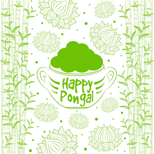 Festa del raccolto indiano, Happy Pongal . — Vettoriale Stock