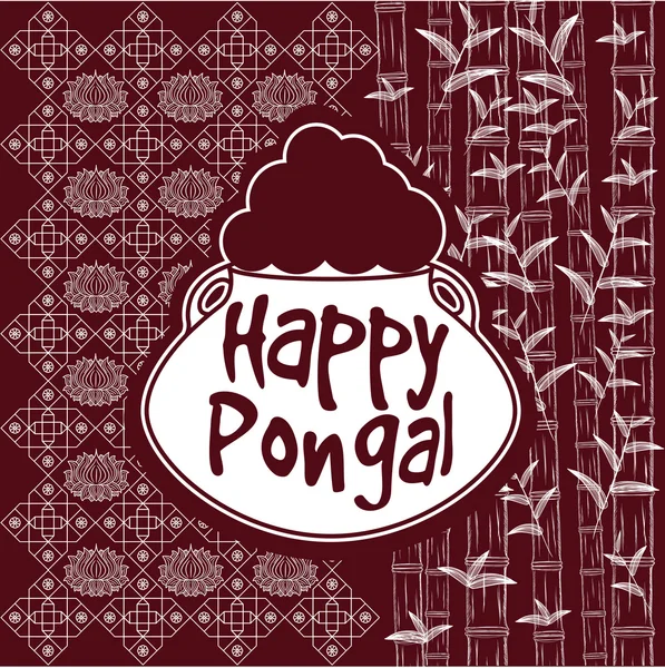 Festa del raccolto indiano, Happy Pongal . — Vettoriale Stock