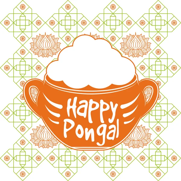 Festa del raccolto indiano, Happy Pongal . — Vettoriale Stock