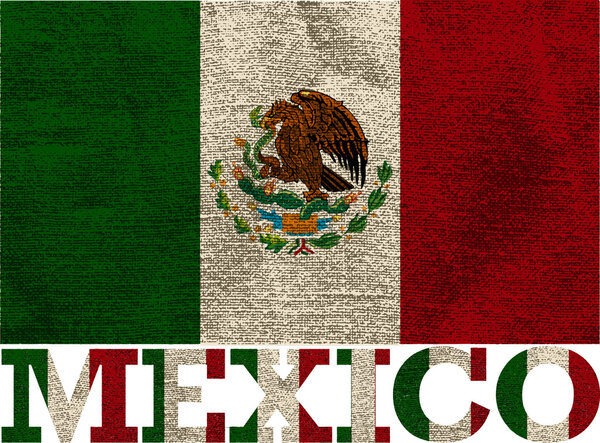 Мексиканский флаг, векторная иллюстрация
