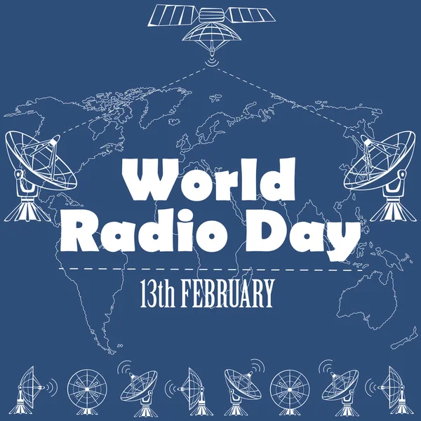 Día mundial de la radio — Archivo Imágenes Vectoriales