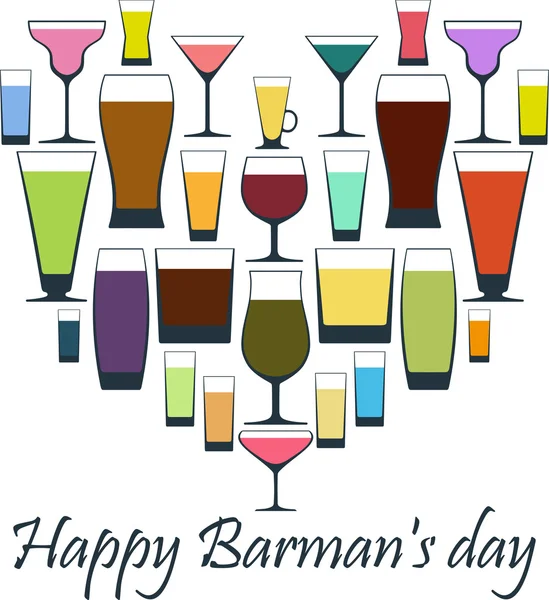 Joyeuse journée Barman . — Image vectorielle