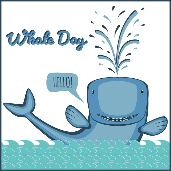 Werelddag van de walvis — Stockvector