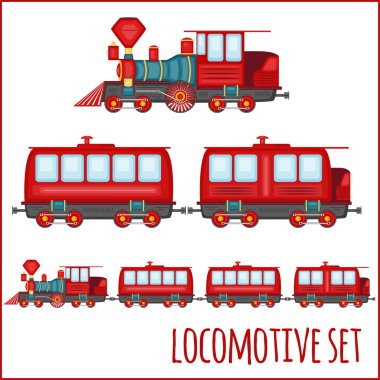 vintage lokomotifler kümesi 