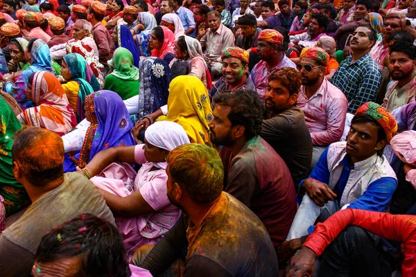 Mathura Uttar Pradesh Indien Januar 2020 Eine Gruppe Von Menschen — Stockfoto