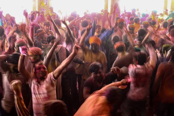Mathura Uttar Pradesh India January 2020 Crowd People Raising Hands — Stock Photo, Image