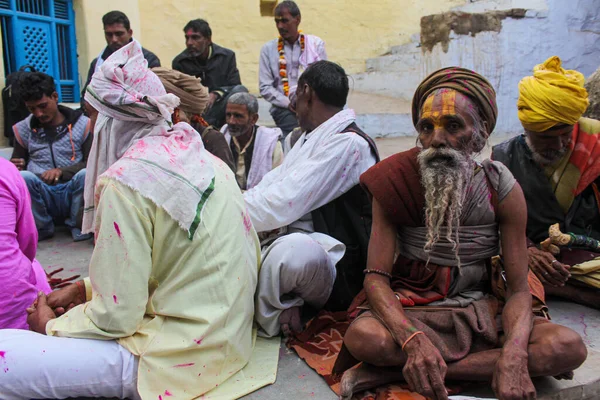 Mathura Uttar Pradesh Ινδία Ιανουαρίου 2020 Ινδός Sadhu Baba Μοναχός — Φωτογραφία Αρχείου