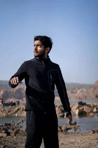 Junge Indische Fit Junge Immer Bereit Für Seine Workout Routine — Stockfoto