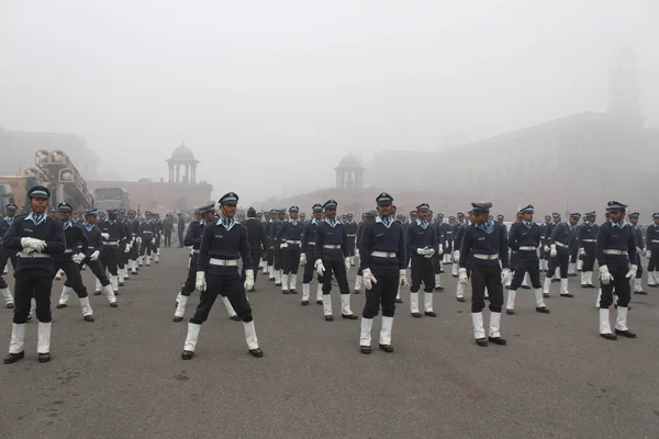 Delhi New Delhi Indie Stycznia 2021 Szeroko Zakrojony Portret Policjanta — Zdjęcie stockowe