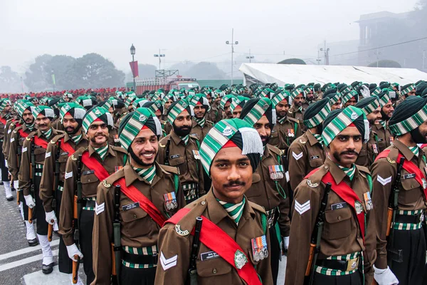 Delhi New Delhi Indie Stycznia 2021 Szeroko Zakrojony Portret Policjanta — Zdjęcie stockowe