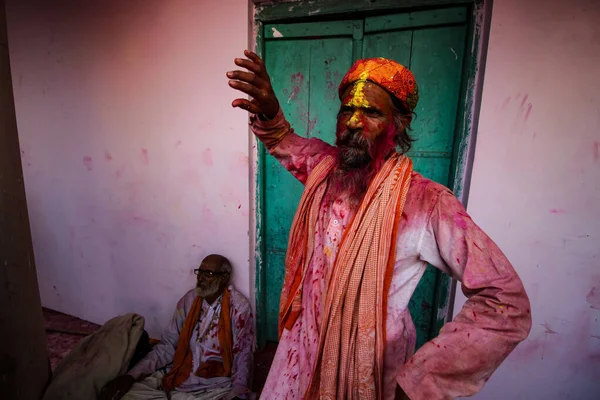 Mathura Uttar Pradesh Indie Ledna 2020 Portrét Starého Muže Turbanu — Stock fotografie