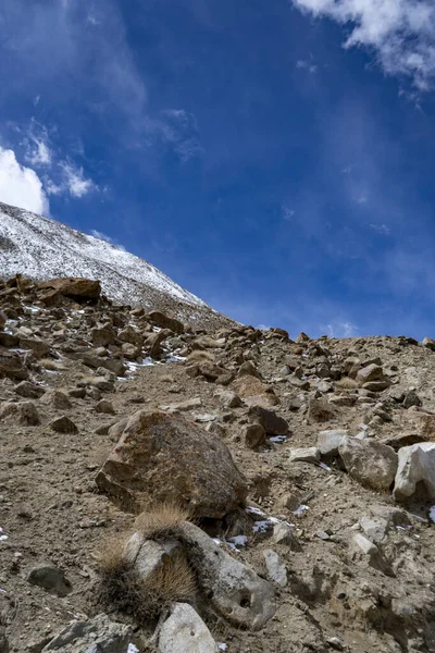 Paisagem Terreno Montanhoso Duro Deserto Com Rochas Pesadas — Fotografia de Stock