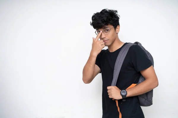 Junge Indische College Studentin Macht Sich Bereit Für Das College — Stockfoto