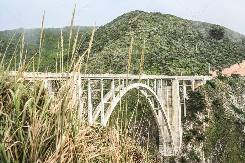 Bixby Creek Bridge (Bixby Canyon Bridge) on the Big Sur coast of California, United States of America aka USA