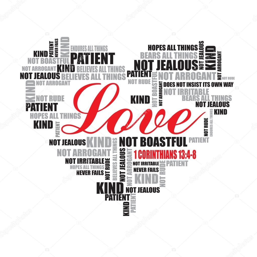 Download Love typography - love, patient, kind — Stock Vector ...