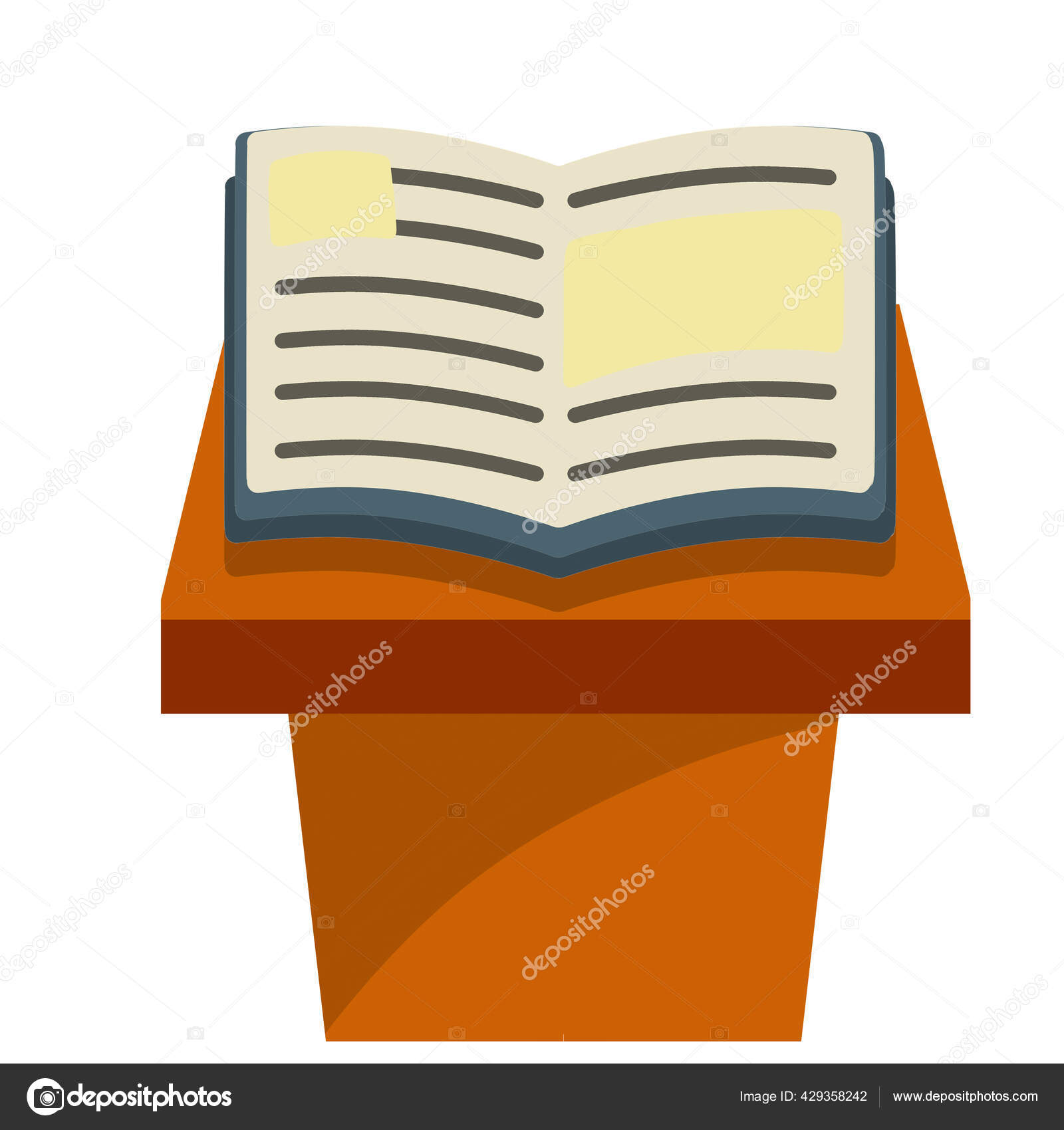 Buku Terbuka Penutup Biru Hobi Dan Istirahat Dengan Kertas Dengan Stok Vektor Tdubov 429358242