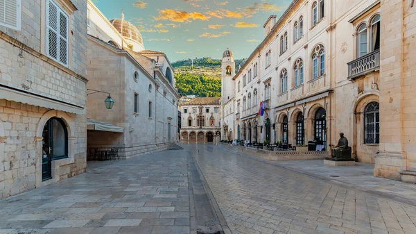 One Main Streets Old Town Dubrovnik Overlooking Mount Croatia Street — Stock Photo, Image