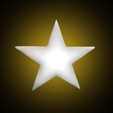 Koyu beton arka planda büyük miktarda ışığı olan büyük ahşap yıldız..