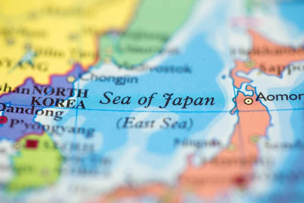 Долинна Глибина Поля Фокусується Географічному Розташуванні Японського Моря Біля Берегів — стокове фото