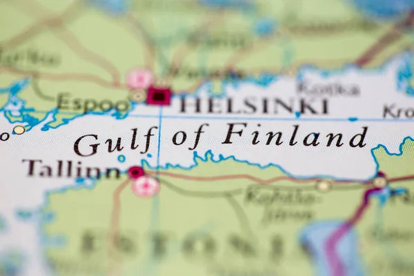 Profondità Campo Ridotta Concentra Sulla Posizione Geografica Del Golfo Finlandia — Foto Stock