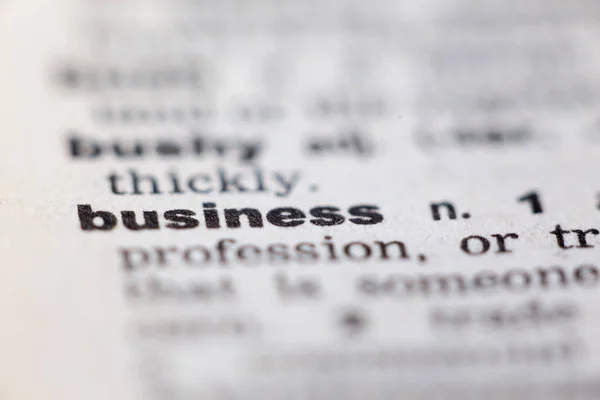 Macro Close Old English Dictionary Page Word Business — Stock Photo, Image