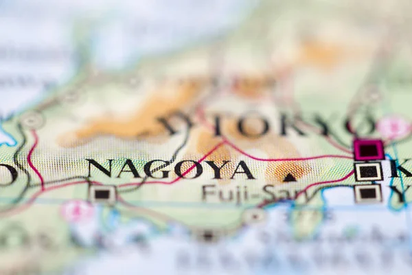 Долинна Глибина Поля Фокусується Географічному Розташуванні Континенту Нагоя Японія Азія — стокове фото