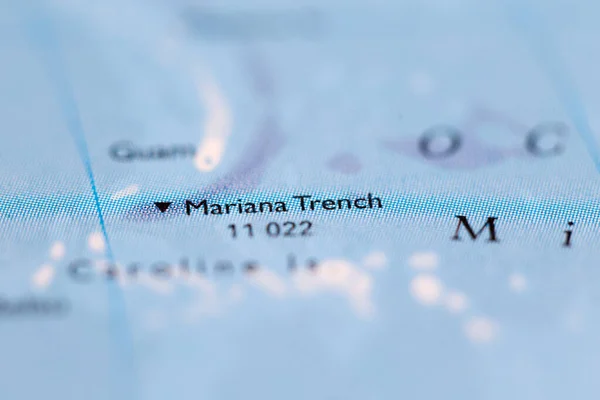 Płytka Głębokość Ostrości Mapie Geograficznej Położenie Rowu Mariańskiego Wybrzeży Filipin Zdjęcie Stockowe