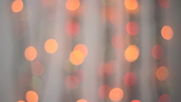 Background Multicolored Blinking Christmas Lights Christmas Garland Out Focus — Stock Video